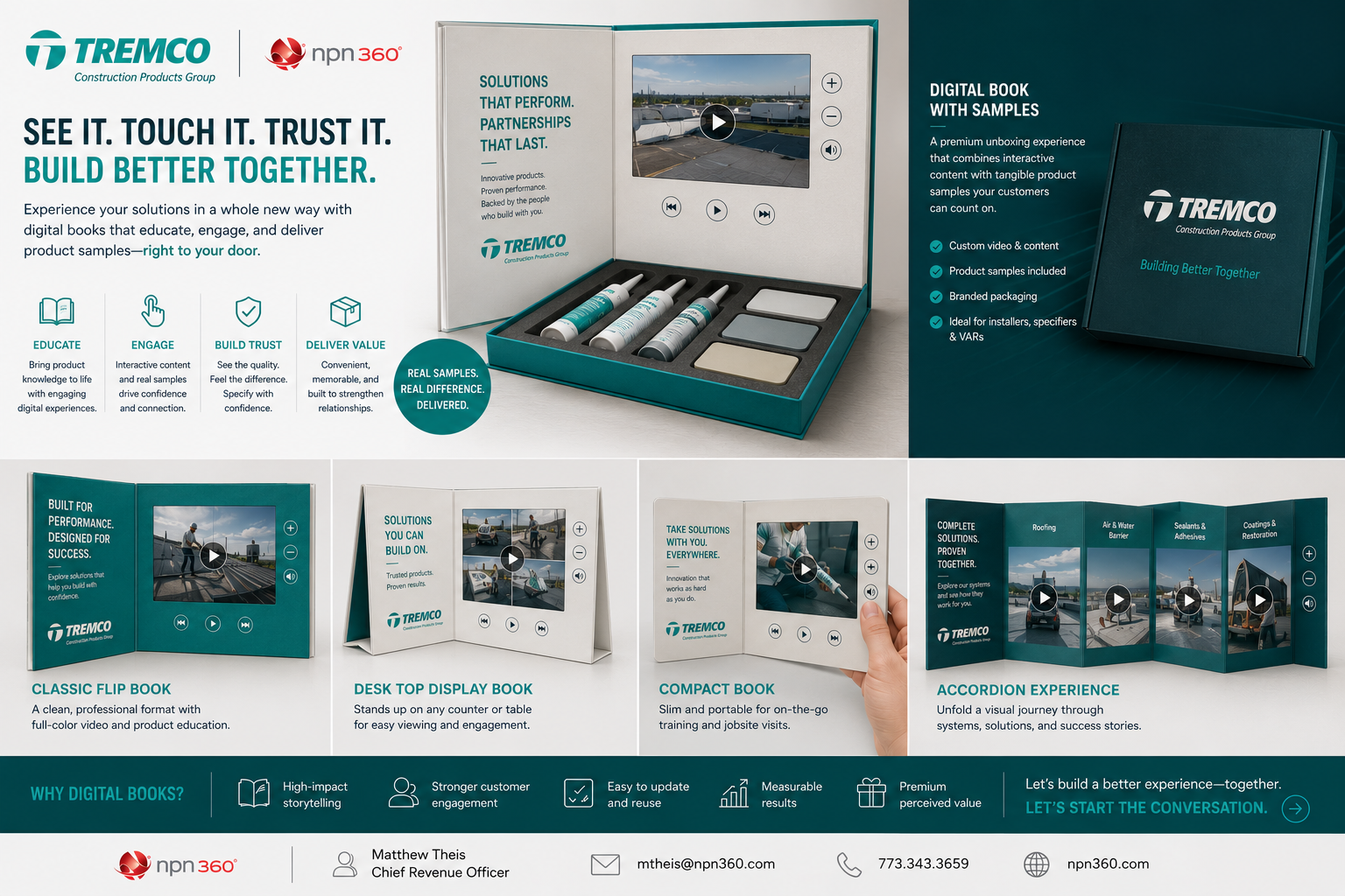 Interactive digital book with samples