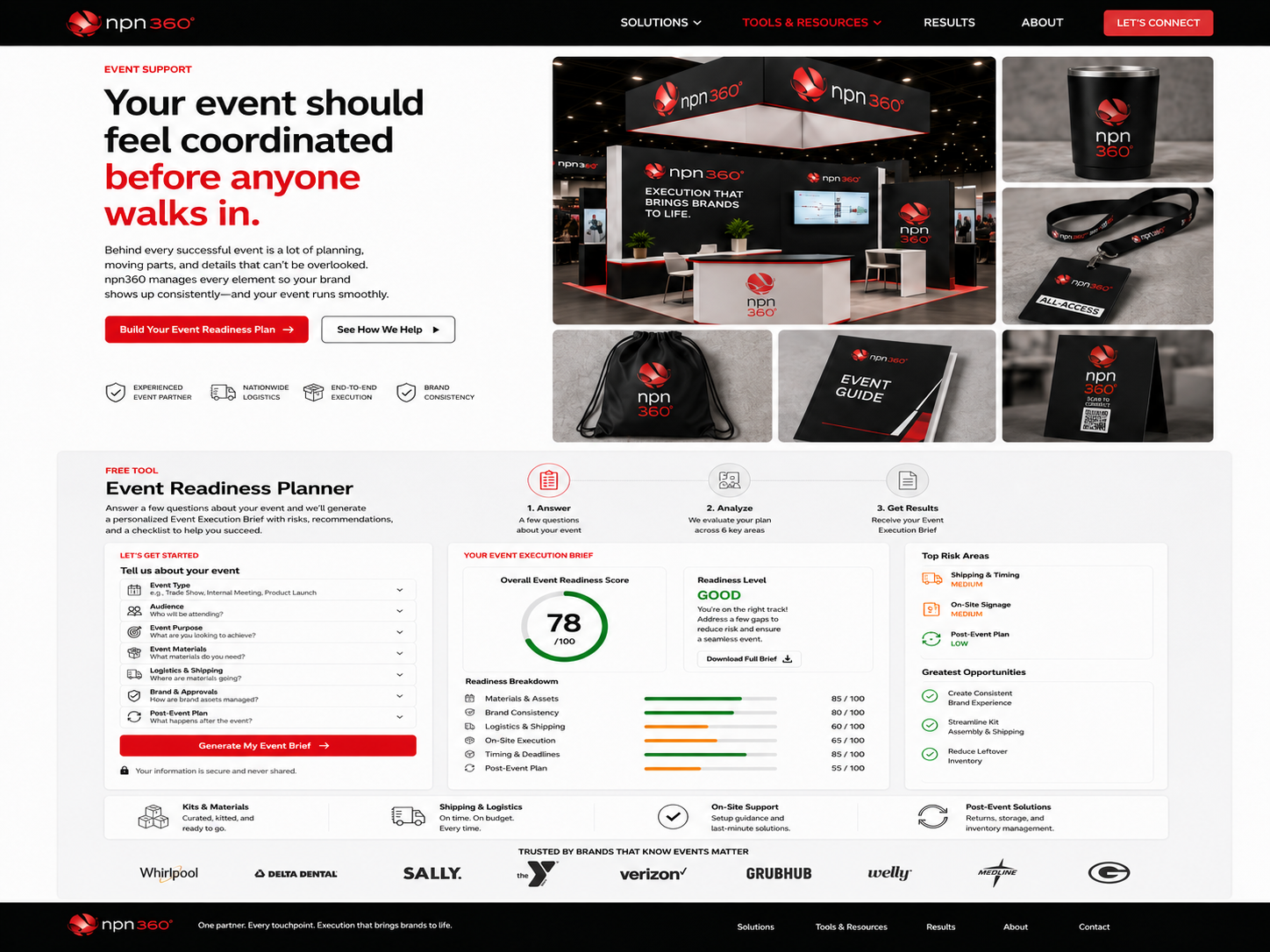 Event readiness planning page preview