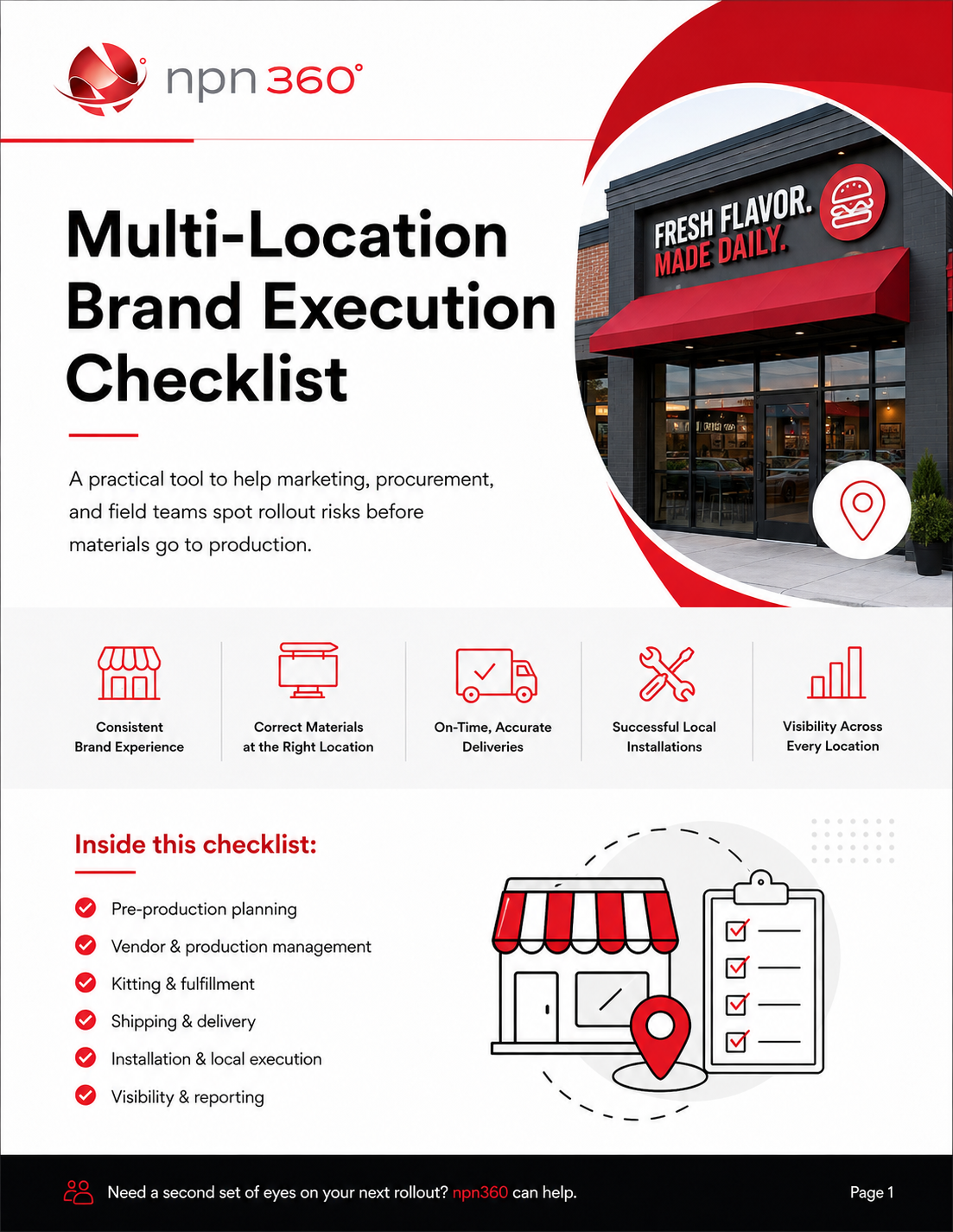Multi-location checklist preview