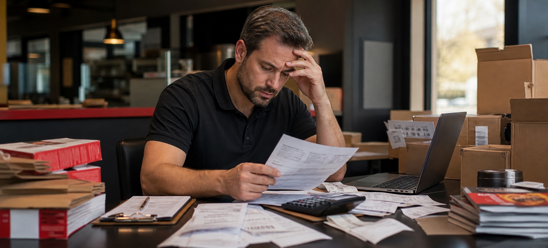 Restaurant operations manager reviewing hidden execution costs